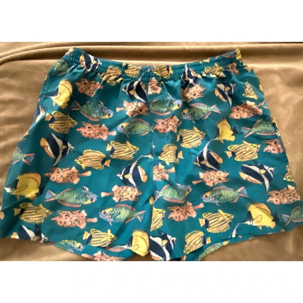 Vintage SAKS FIFTH AVENUE Silk Shorts Boxers TROPICAL FISH size LARGE L ~ NEW